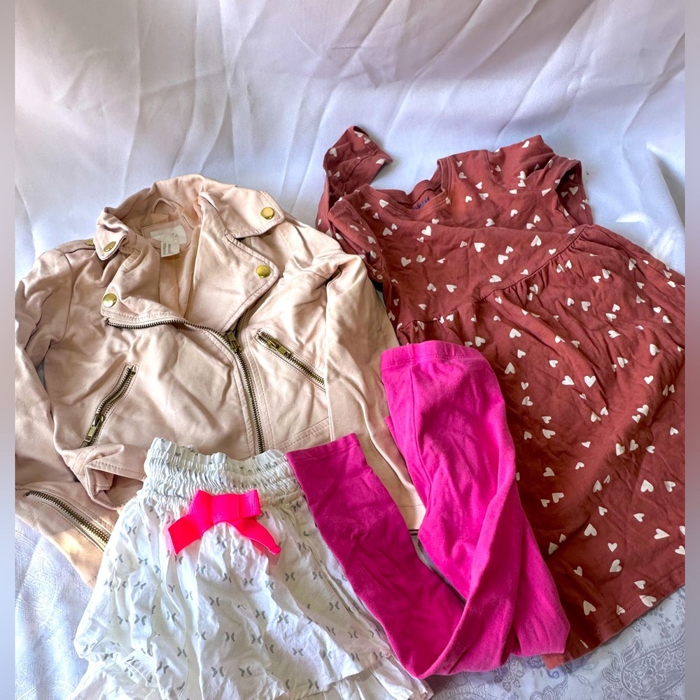 Girls clothing bundle 4T/5T jacket, dress, skirt, pants